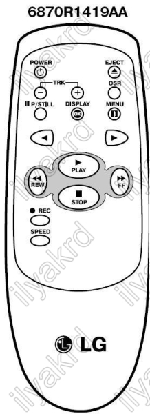 Replacement remote control for LG 6870R1419AA,BL-162W