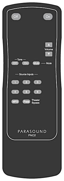 Replacement remote control for Parasound 2100
