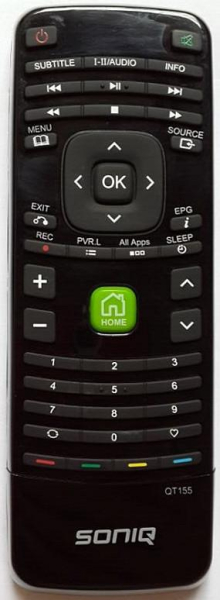 Replacement remote control for Soniq QT155