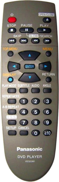 Replacement remote for Panasonic DVD-RV40 DVD-RV30