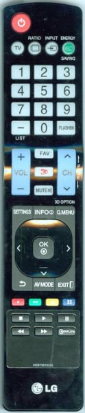 Replacement remote for LG 55LM4600, 42LM3400, 32LM5800, 47CM565