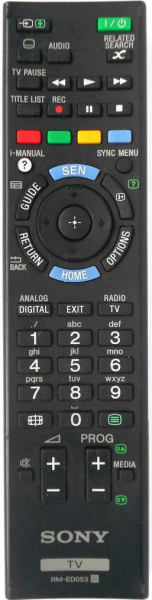 Control remoto de sustitución para Sony KDL-42W653A