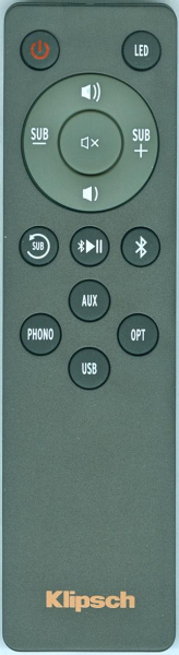 Replacement remote for Klipsch R-14PM, R-41PM, R-51PM, R-26PF, R-28PF, 1064957