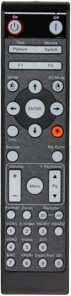 Replacement remote control for Optoma X600