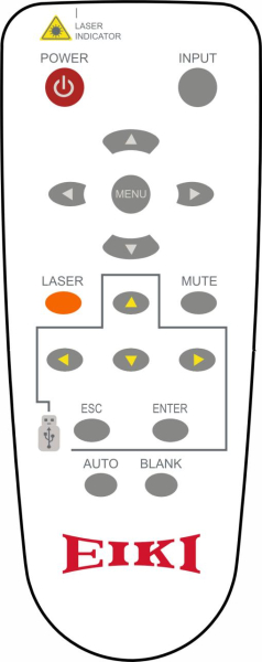 Replacement remote control for Eiki 13910052