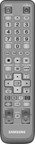 Control remoto de sustitución para Samsung BD-F8500EN