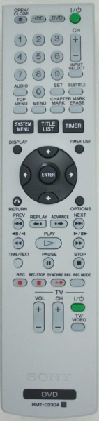 Control remoto de sustitución para Sony RMT-D231P