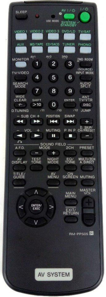 Replacement remote for Sony 147660611, STRDE675, RMPP505, STRDE875