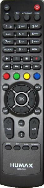 Replacement remote control for Humax RM-E09