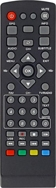 Control remoto de sustitución para Dvb MPEG4DVBT2