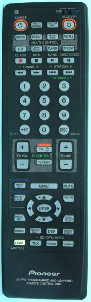 Replacement remote control for Pioneer VSX-859RDS-G