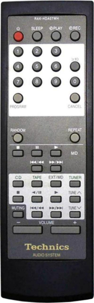 Replacement remote control for Technics SE-HD501