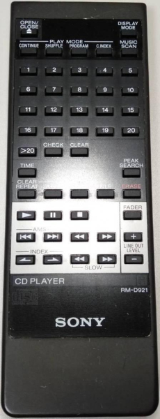 Replacement remote control for Sony CDP-XA5ES