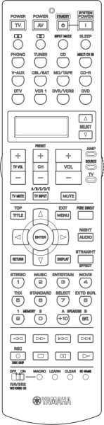 Control remoto de sustitución para Yamaha WD10860EU