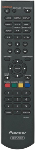 Replacement remote control for Pioneer RC-2433