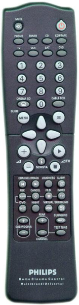 Replacement remote control for Philips FR976