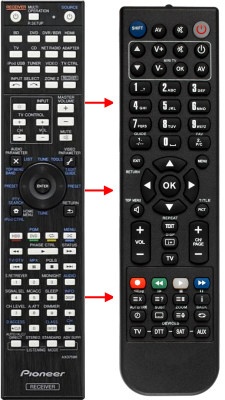 Replacement remote control for Pioneer VSX-1020-K