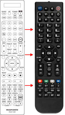 Replacement remote control for Marantz RC011SR