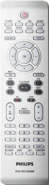 Replacement remote control for Philips DVDR347537