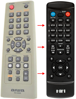 Replacement remote control for Aiwa RC-CAS02