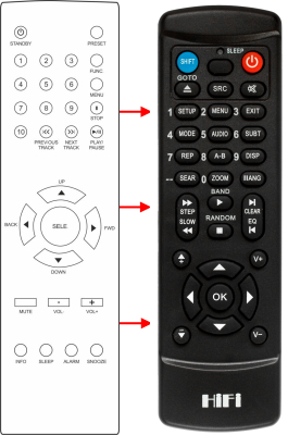 Replacement remote control for VR-Radio PX-8568-675