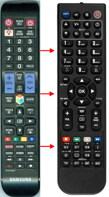 Replacement remote for Samsung UN50F5500AF, UN50F6300, UN46F6300AFXZA