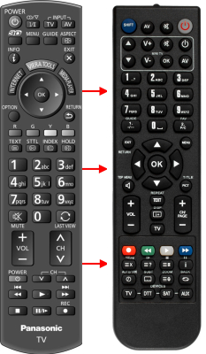 Replacement remote control for Panasonic XT50A