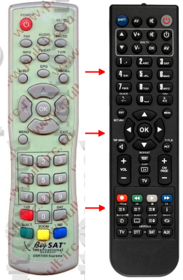 Télécommande de remplacement pour Bigsat DSR7000 4B1