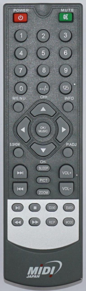 Replacement remote control for Midi MD-703