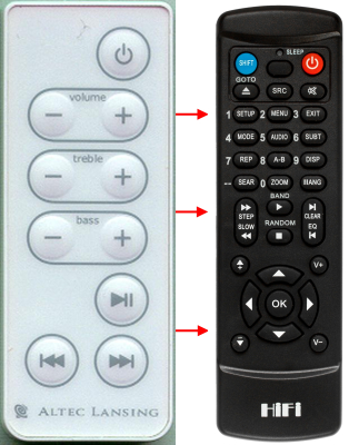 Replacement remote control for Altec Lansing IM7