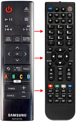 Replacement remote for Samsung AK59-00179A, UBDK8500, UBD-K8500