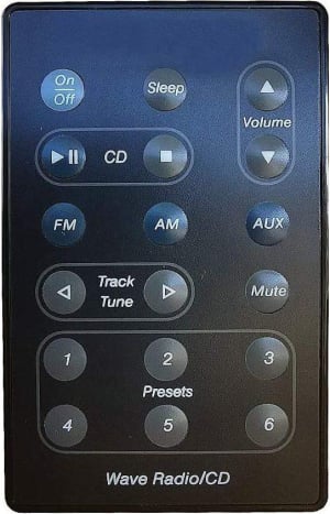 Replacement remote for Bose AWRC1G WHITE, WAVE RADIO WHITE, 193334001