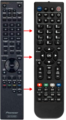 Replacement remote control for Pioneer BDP-330