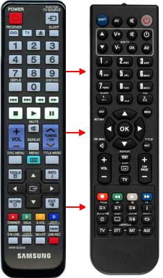 Replacement remote for Samsung HTD5500ZA, AH5902353A, HTD550, HTD550ZA