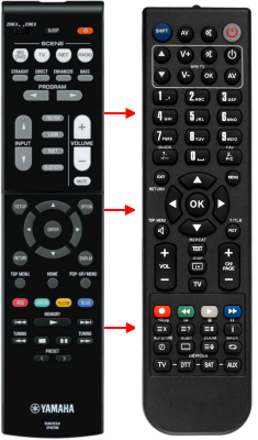 Replacement remote control for Yamaha RAV531
