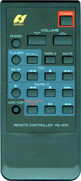 Replacement remote control for Sansui RS-1070