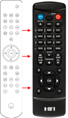 Replacement remote control for Cambridge Audio AZUR650R