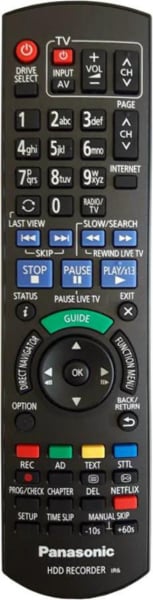 Replacement remote control for Panasonic DMR-HW220GN