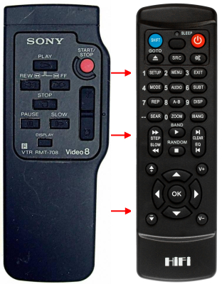 提供替代品遥控器 Sony RMT-708