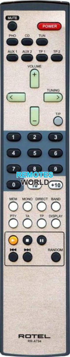 Replacement remote control for Rotel RA