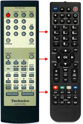 Replacement remote control for Technics RS-HD515