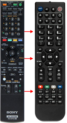 Replacement remote control for Sony RM-ADP021