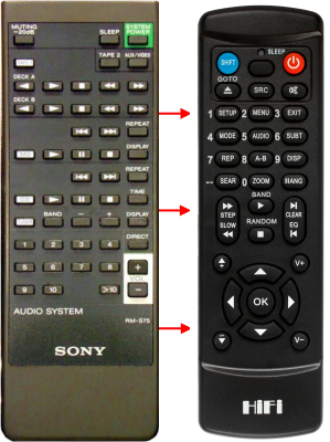 Replacement remote control for Sony MHC-EX5