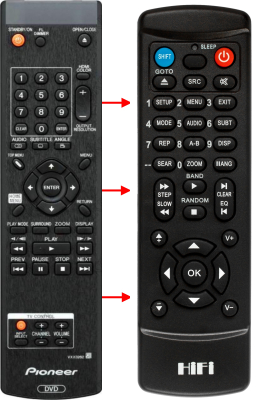 Replacement remote control for Pioneer VXX3262