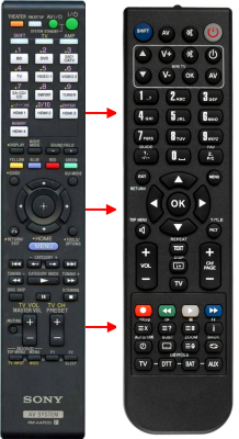 Replacement remote for Sony RMAAP051, STRDN1010, 148785711