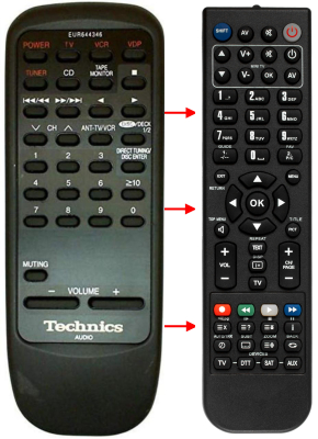 Replacement remote for Technics SA-EX110