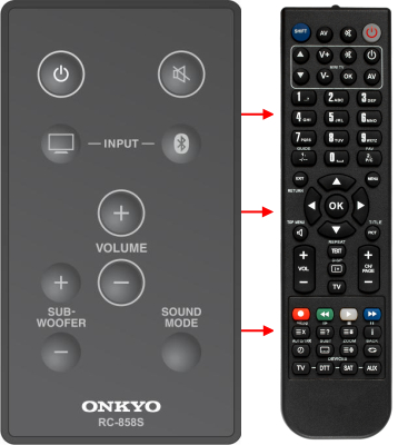 Replacement remote for Onkyo LS3100, RC858S, 24140858