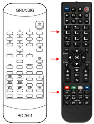 Replacement remote control for Grundig 1426IT INNSBR.