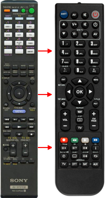 Replacement remote for Sony RM-AAP023, STR-DG920, A-1512-405-A, 1-487-850-11