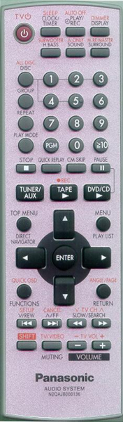 Replacement remote control for Panasonic SA-PM39D